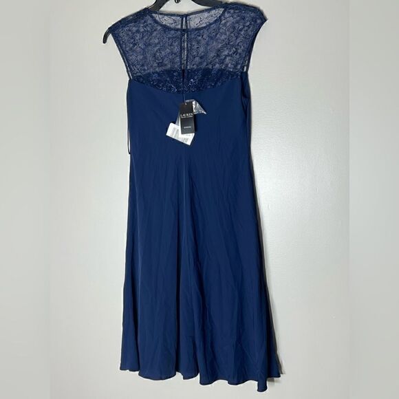 LAUREN RALPH LAUREN Navy Sleeveless Round Neck Cocktail Fit Flare Dress 10 New - Picture 7 of 15